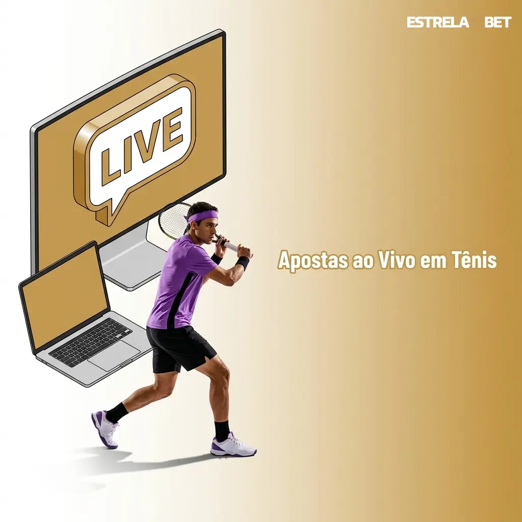 Apostas ao vivo em tênis na EstrelaBet com odds atualizadas em tempo real e mercados por game e set