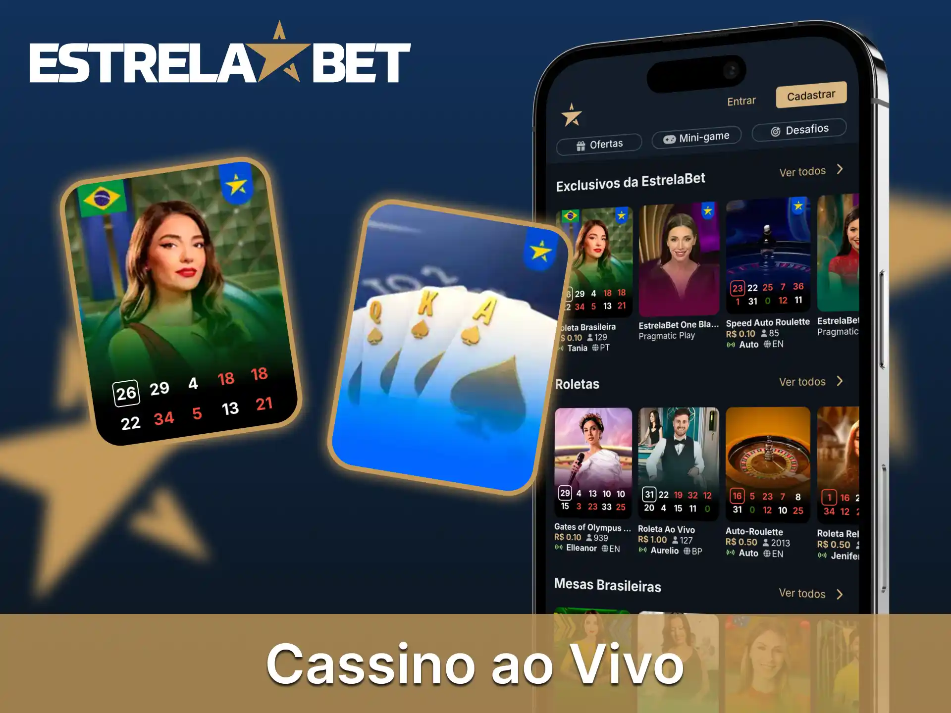 Confira os jogos de cassino ao vivo disponíveis na Estrela Bet.
