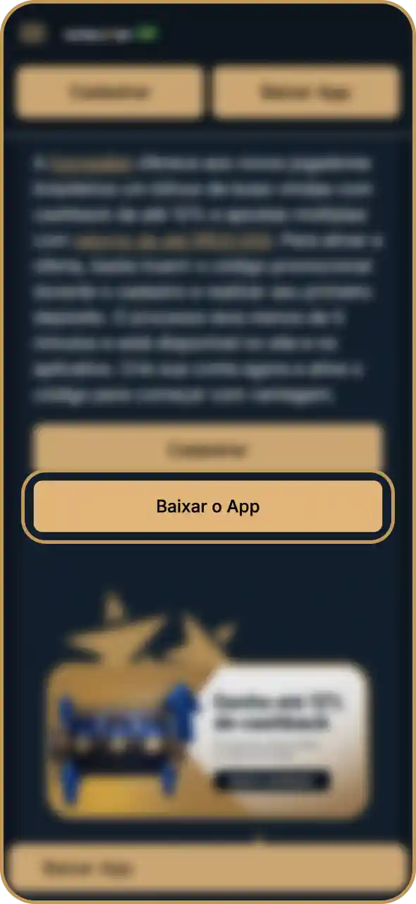 Inicie o processo de download do aplicativo da Estrela Bet.