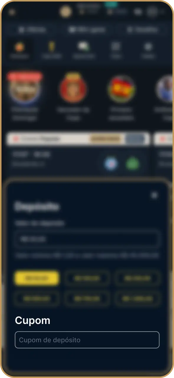 Insira um código promocional no campo específico na Estrela Bet.