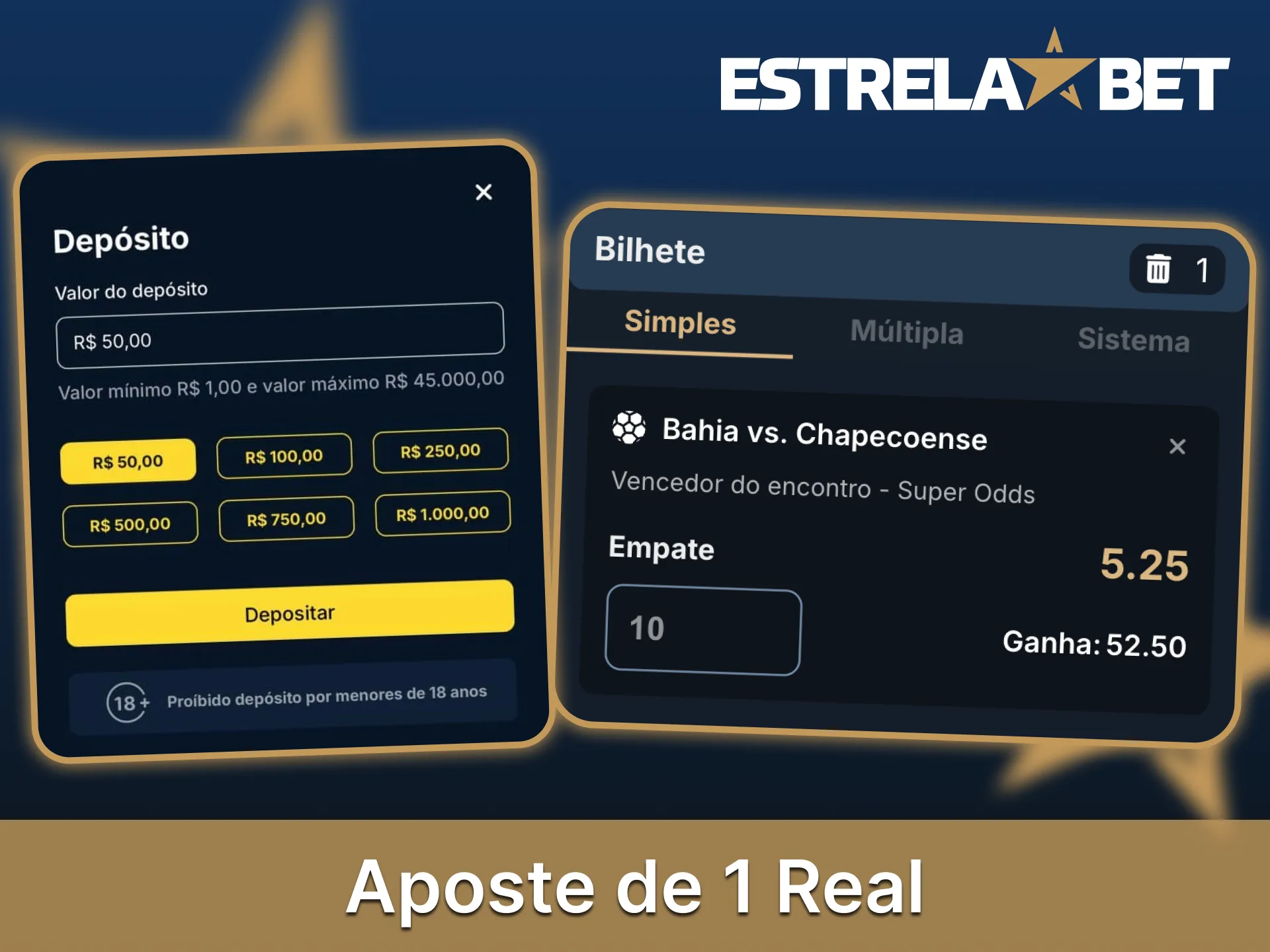 Faça suas apostas com um clique na plataforma Estrela Bet.